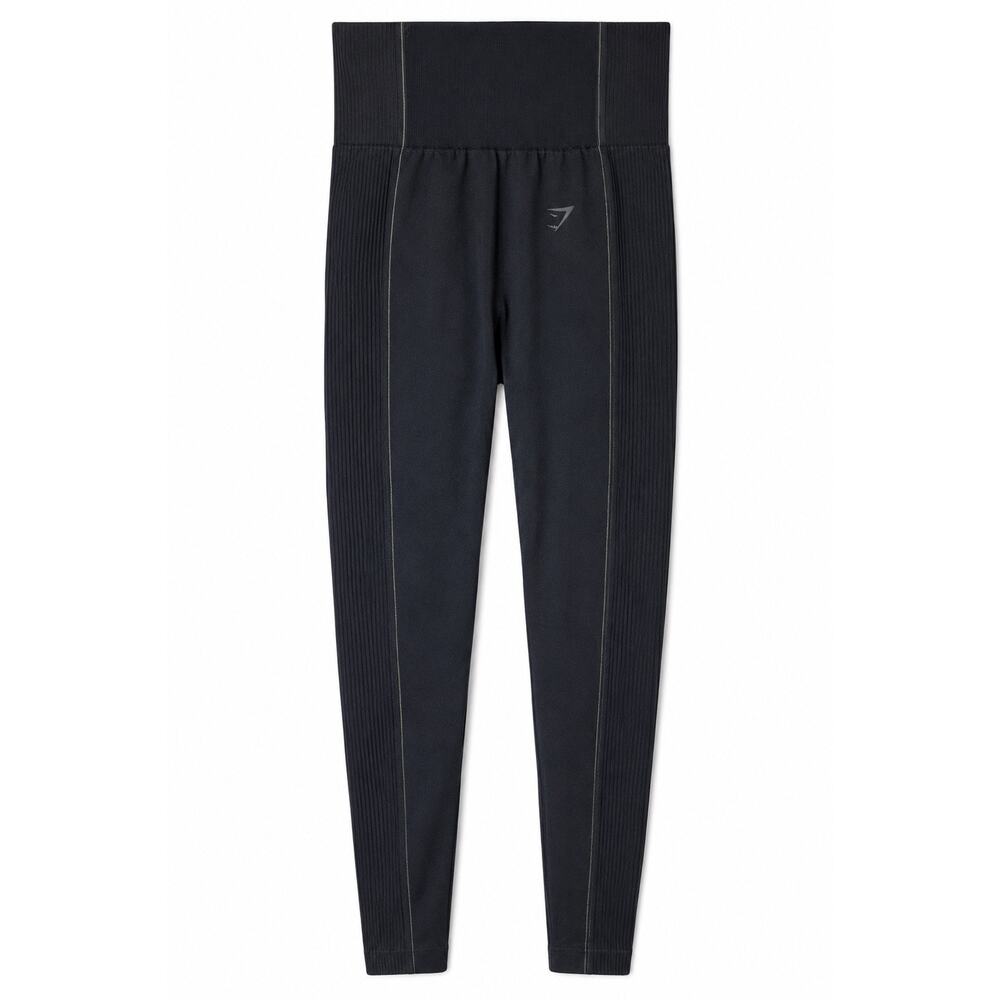 Gymshark Ultra Seamless Leggings Women’s Small Black High Rise Gymcore 26 Inch